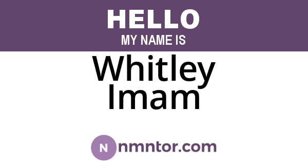 Whitley Imam