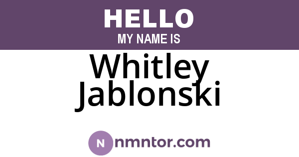 Whitley Jablonski