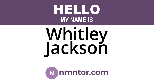 Whitley Jackson
