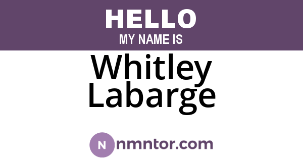 Whitley Labarge