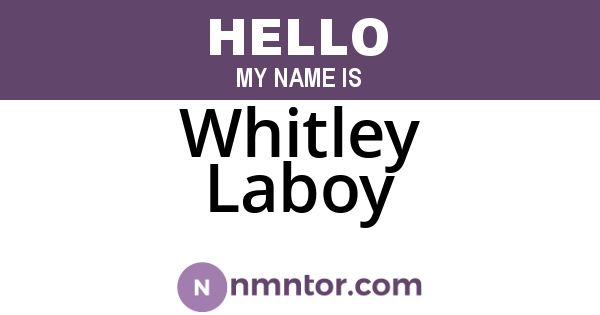 Whitley Laboy