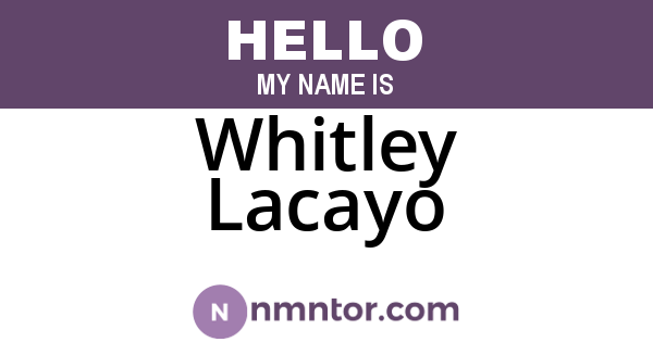 Whitley Lacayo