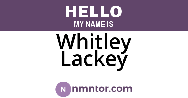 Whitley Lackey