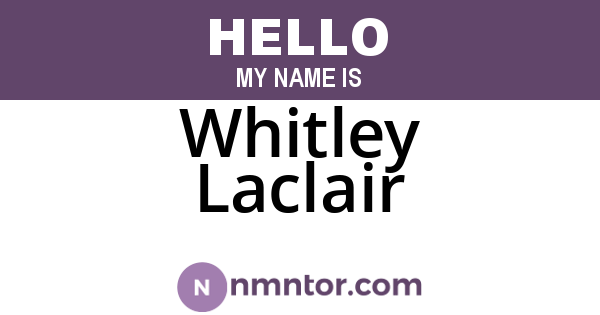 Whitley Laclair