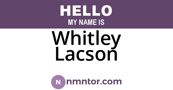 Whitley Lacson