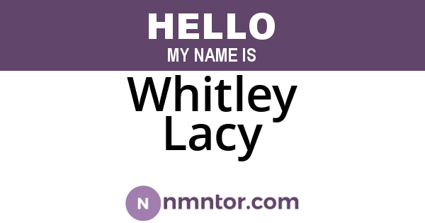 Whitley Lacy