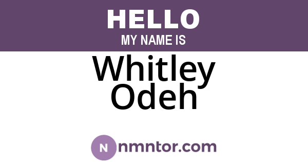 Whitley Odeh