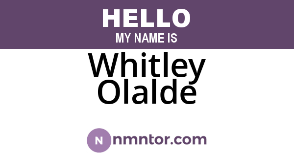 Whitley Olalde