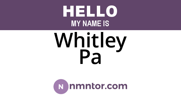 Whitley Pa