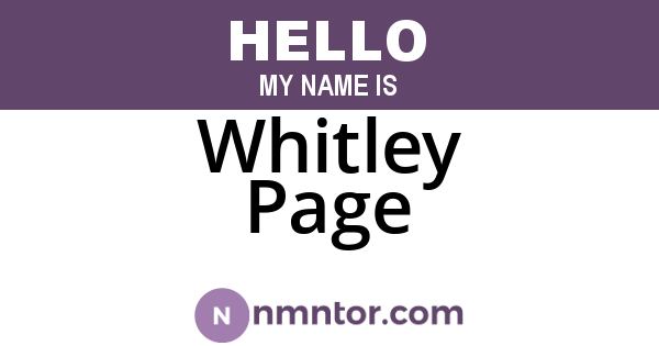 Whitley Page