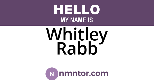 Whitley Rabb
