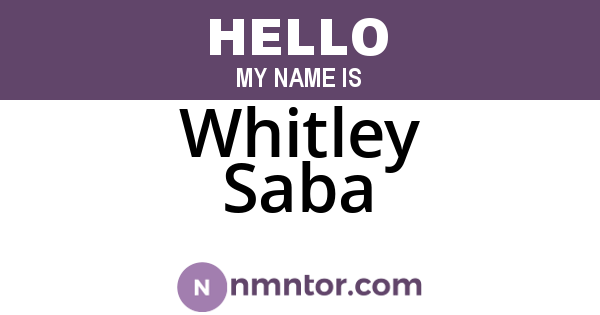 Whitley Saba