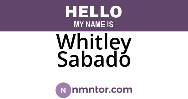 Whitley Sabado