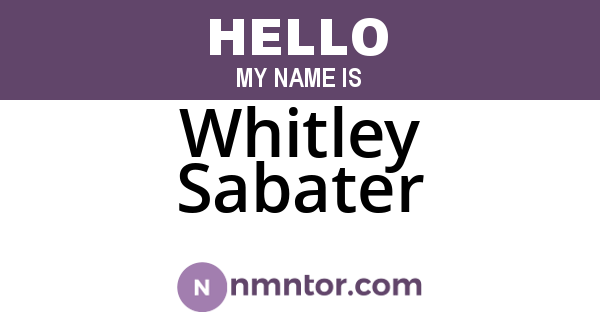 Whitley Sabater