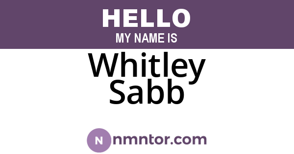 Whitley Sabb