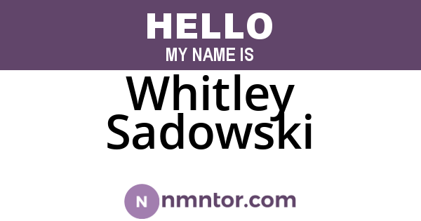 Whitley Sadowski