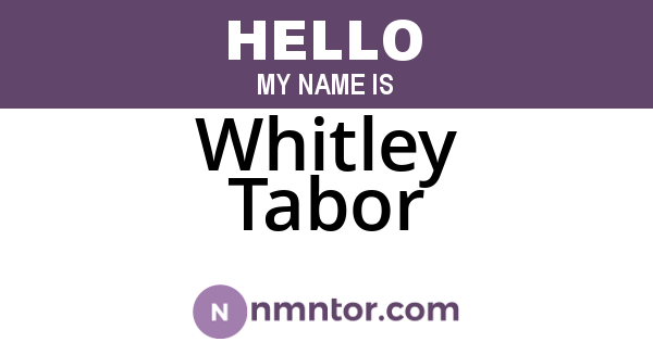 Whitley Tabor