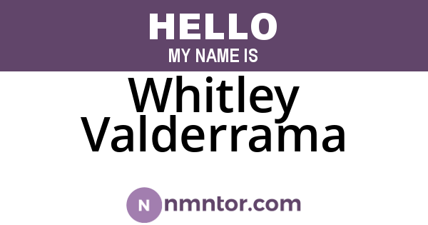 Whitley Valderrama