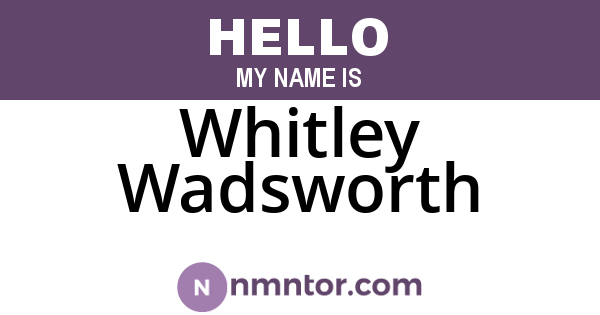 Whitley Wadsworth