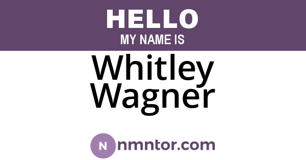 Whitley Wagner