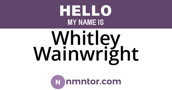 Whitley Wainwright