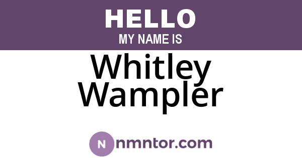 Whitley Wampler