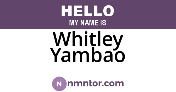 Whitley Yambao
