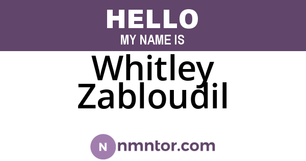 Whitley Zabloudil