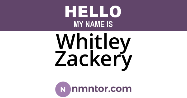 Whitley Zackery