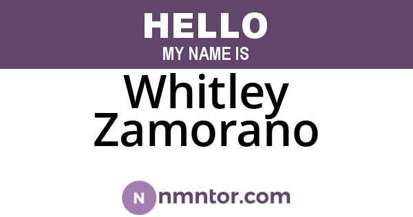 Whitley Zamorano