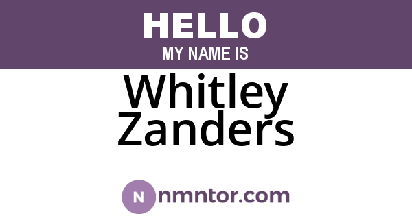 Whitley Zanders
