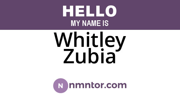 Whitley Zubia