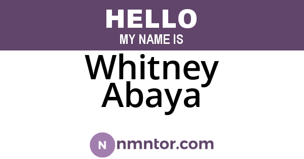 Whitney Abaya