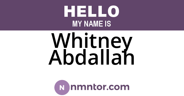 Whitney Abdallah