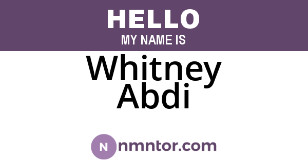 Whitney Abdi