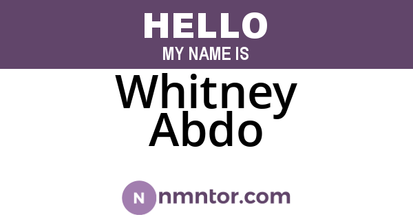 Whitney Abdo