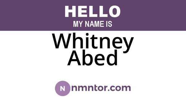 Whitney Abed