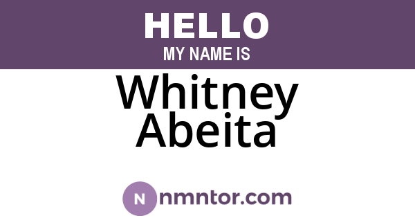 Whitney Abeita