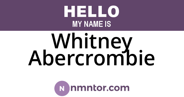 Whitney Abercrombie