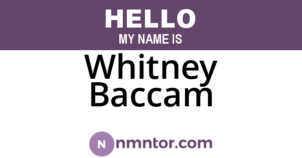 Whitney Baccam