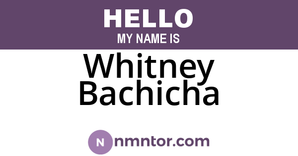 Whitney Bachicha