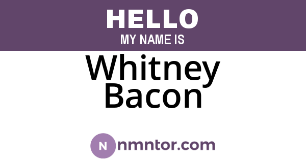 Whitney Bacon