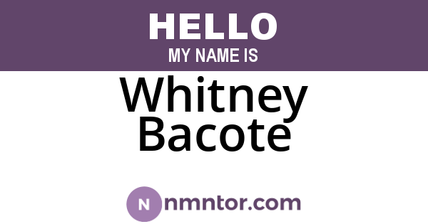 Whitney Bacote