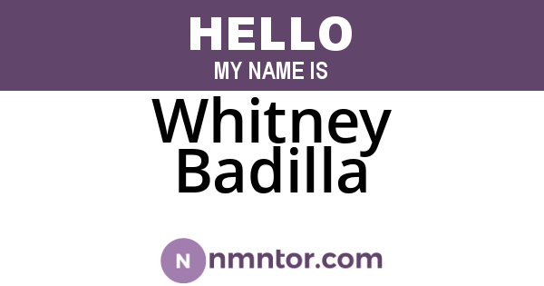 Whitney Badilla