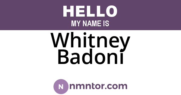 Whitney Badoni