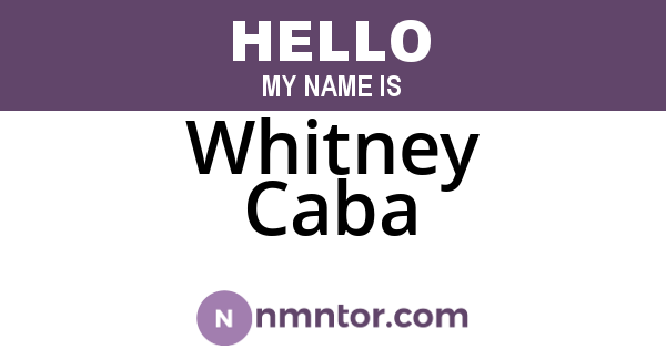 Whitney Caba