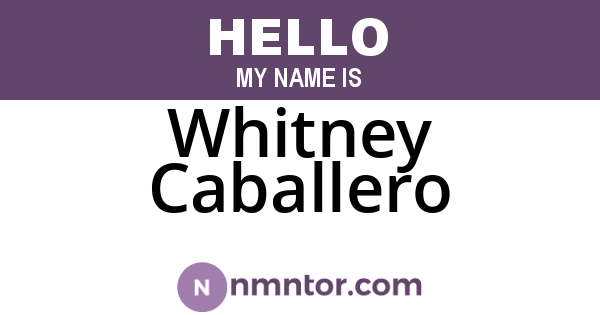Whitney Caballero