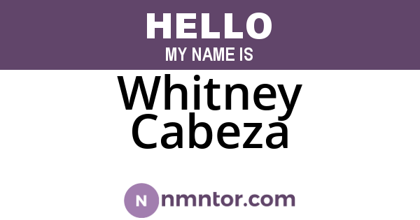 Whitney Cabeza