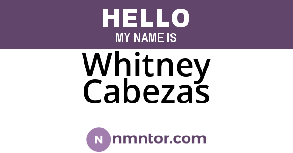 Whitney Cabezas