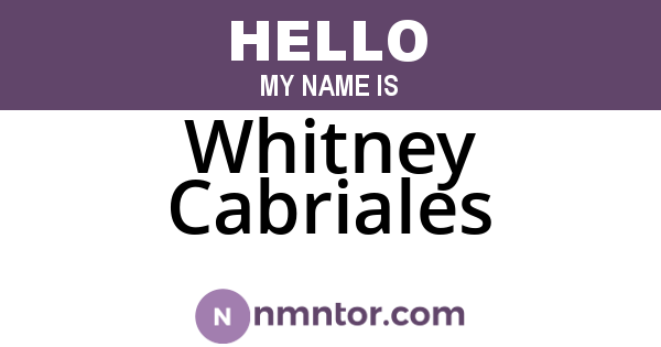 Whitney Cabriales